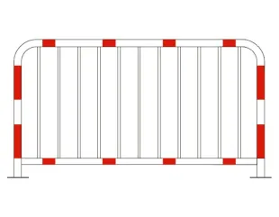 Bariera chodnikowa U-11a szczeblinkowa | na stopie, biało-czerwona